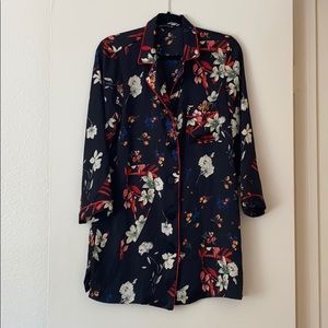 ZARA floral print long shirt